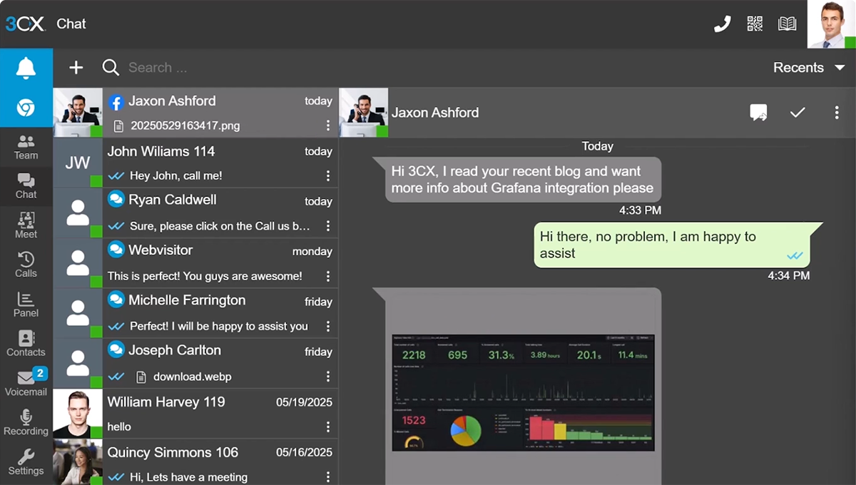 3CX web client attachment