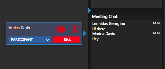 Управление пользователями из панели чата 3CX WebMeeting