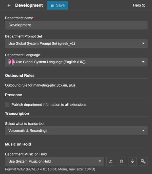 Configure Department Music on Hold Configure Department Music on Hold