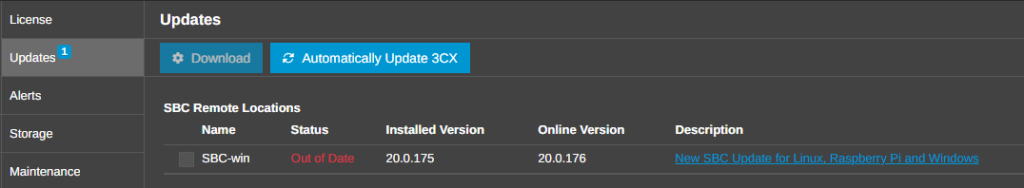 Update SBC Update SBC