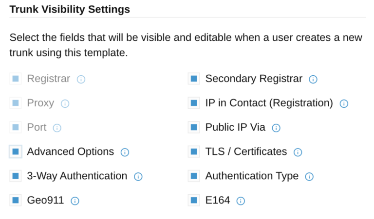 Visibility Settings