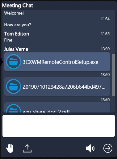 Передача файлов в чате 3CX WebMeeting