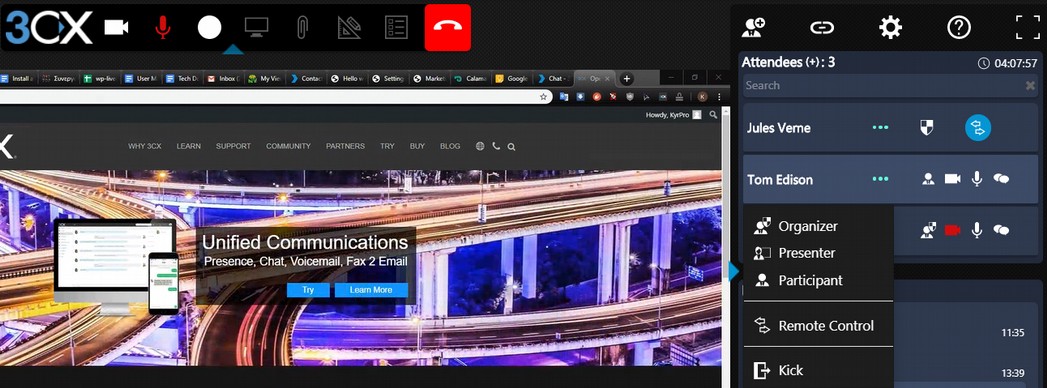 Полноценное удаленное управление ПК в 3CX WebMeeting