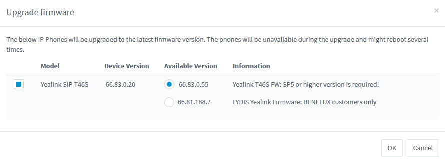 Обновление прошивки телефонов Yealink из консоли 3CX