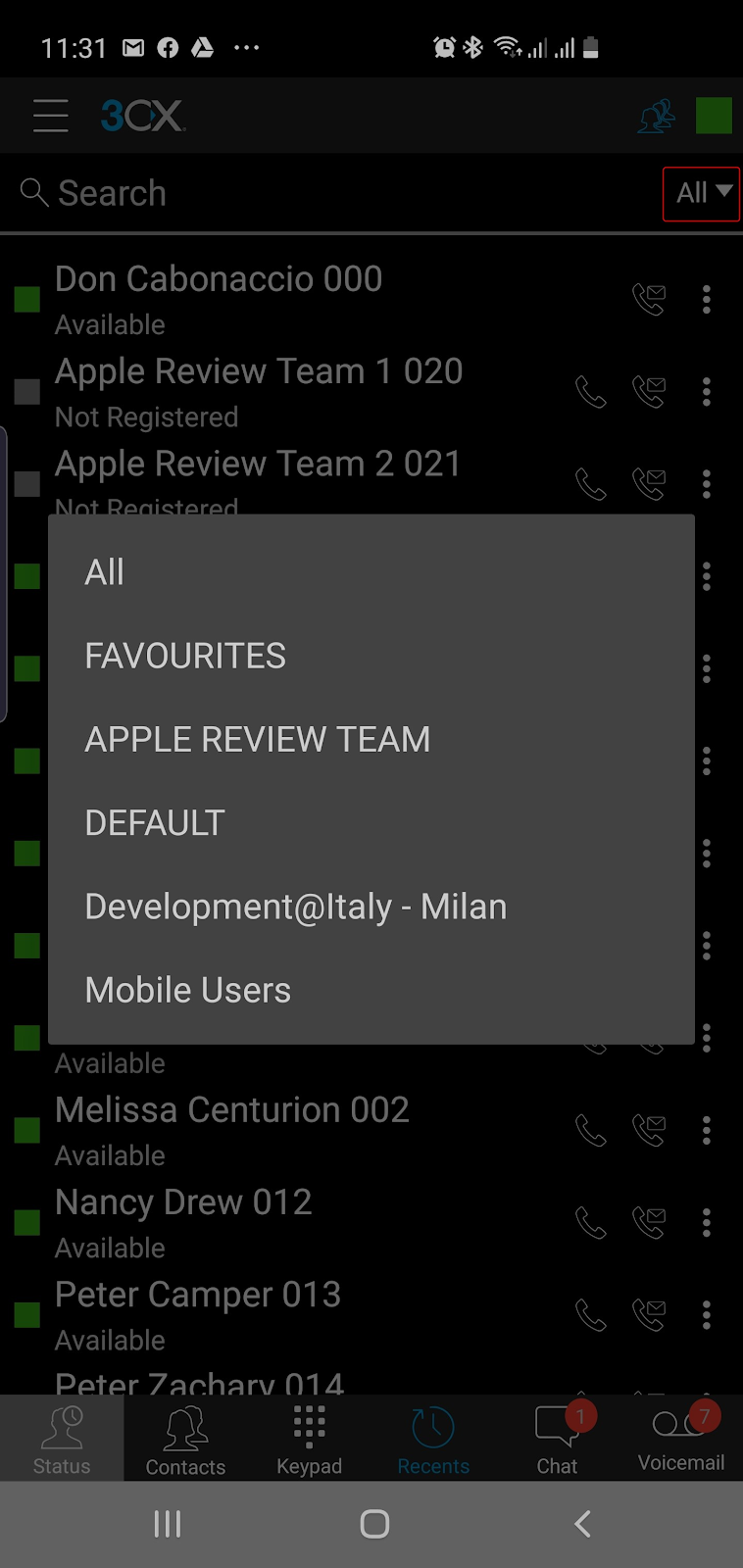 Новое приложение 3CX для Android Beta - Удобное отображение групп