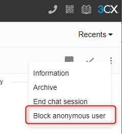 3CX Live Chat - Простая блокировка посетителей