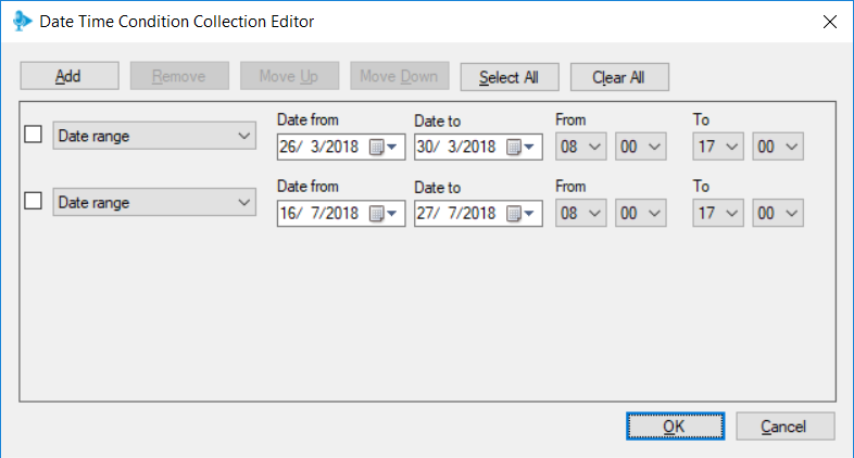 Редактор даты и времени в новой версии 3CX Call Flow Designer