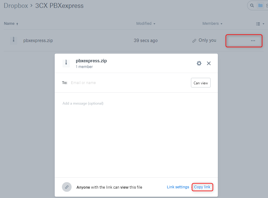 Восстановление резервной копии из Dropbox