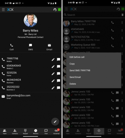 Android V5.1 Beta Редактирование перед вызовом