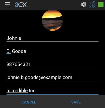 Видеозвонки на Android - новое мобильное приложение 3CX - редактирование карточки клиента