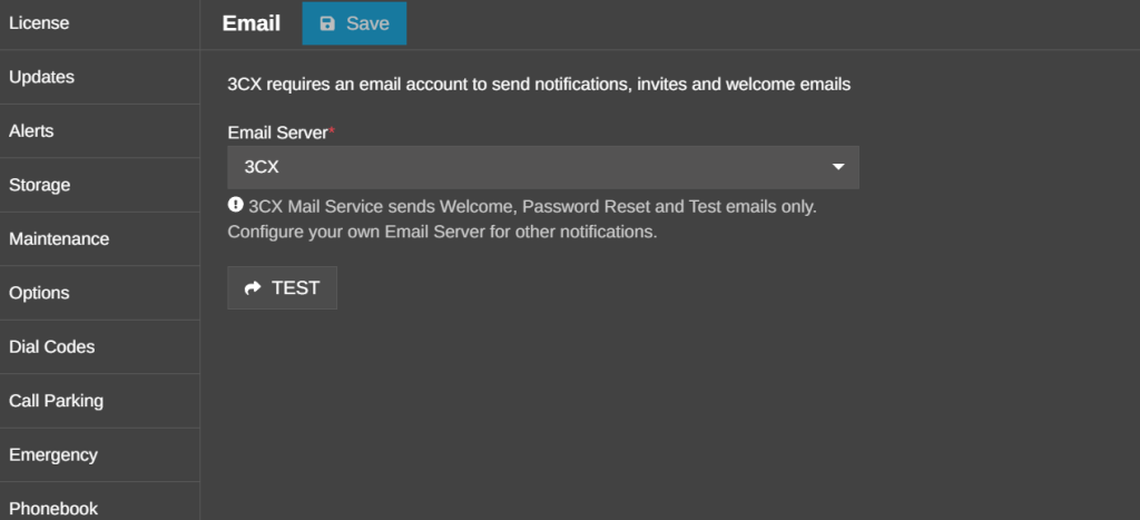 email configuration