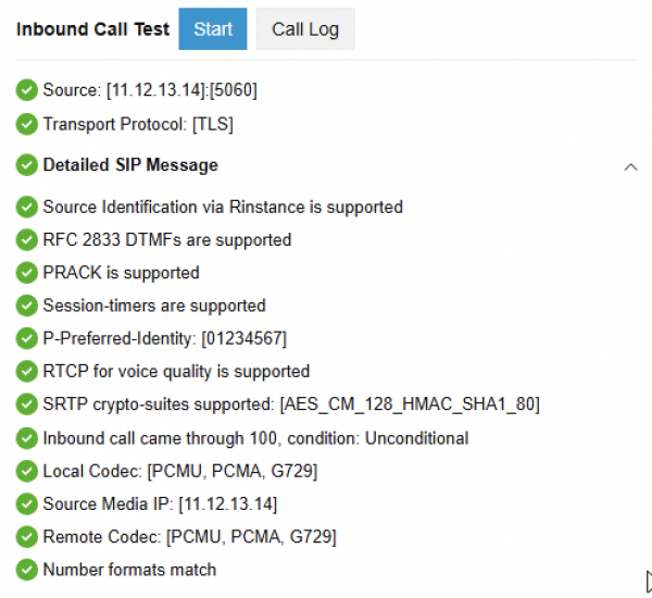 inbound call test