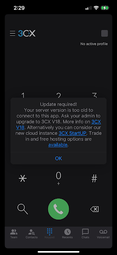 Приложение iOS Beta – Серверы V16 больше не поддерживаются Приложение iOS - Серверы V16 больше не поддерживаются