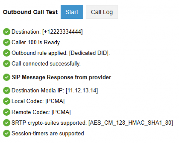 outbound call test