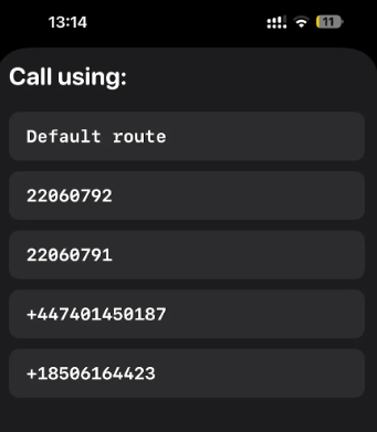 outbound number iOS outbound number iOS