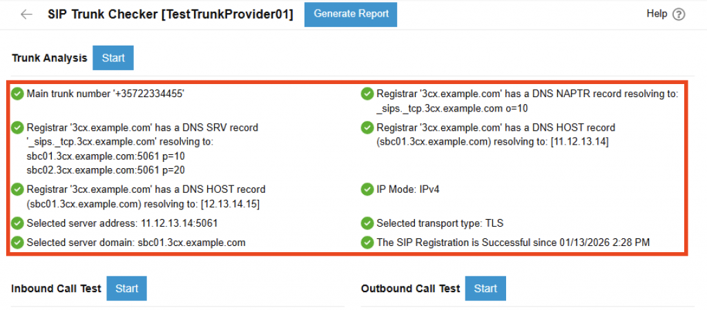 sip trunk checker