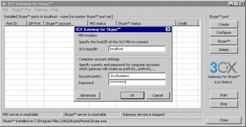 3CX gateway for Skype