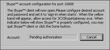 Skype account configuration