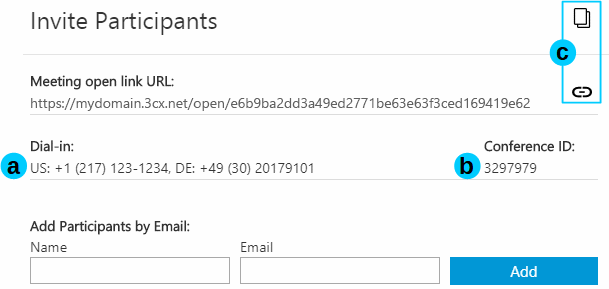 Добавьте пользователей в веб-клиенте и позвоните в 3CX WebMeeting